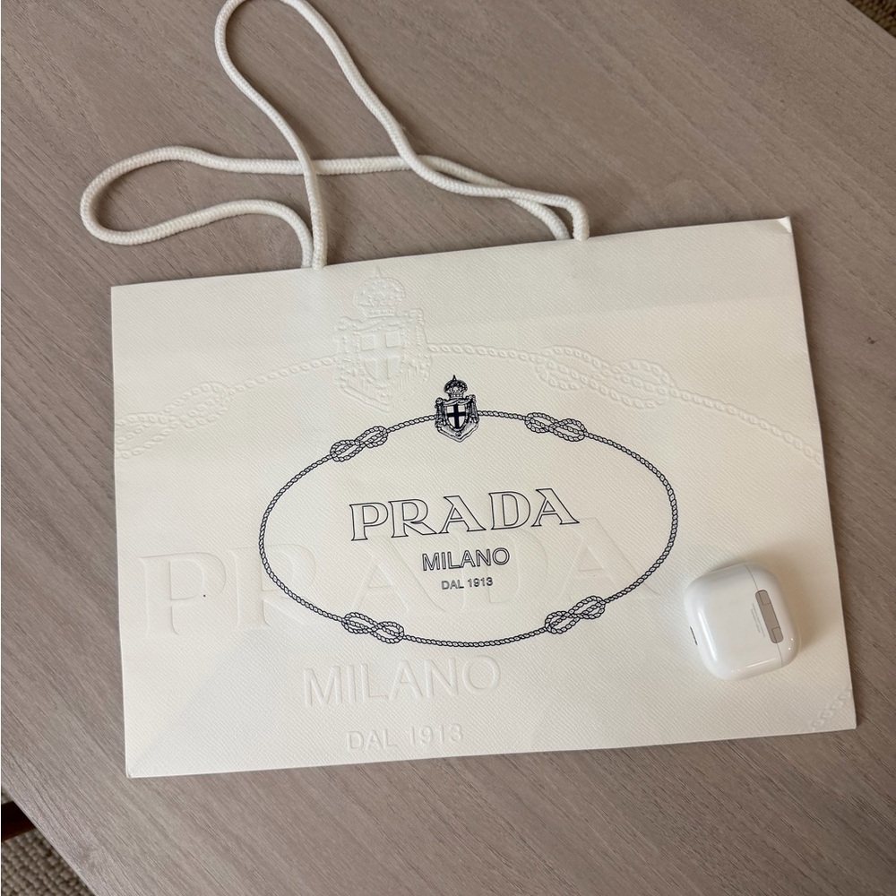 Prada Cream Logo Shopping Bag